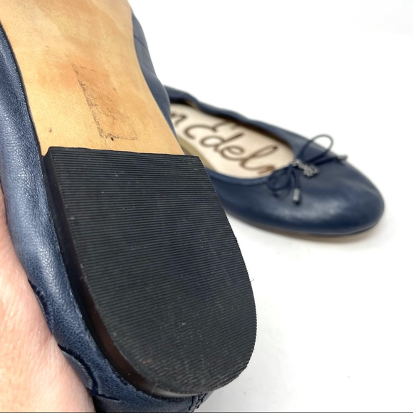 Sam Edelman Felicia Navy Nappa Leather Ballet Flats Size 9.5/ 41 - Picture 12 of 16